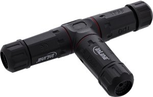 Delock InLine 69927U T Connector – IP68 Waterproof – 3 Ways – M20 Thread – 4 to 14 mm Cable Diameter – 500 V – 24 A – Black 2
