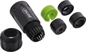 Delock InLine 69927U T Connector – IP68 Waterproof – 3 Ways – M20 Thread – 4 to 14 mm Cable Diameter – 500 V – 24 A – Black 3