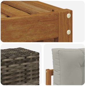 vidaXL Zestaw sof na zewnątrz z poduszką 9 pcs i jasnoszary 6