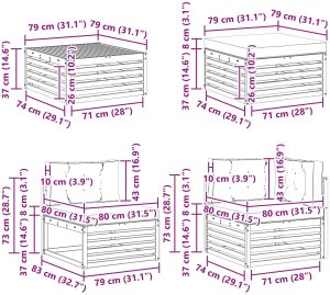 vidaXL Zestaw sof na zewnątrz z poduszką 9 pcs i jasnoszary 8
