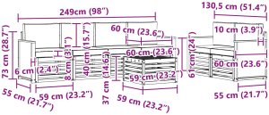 vidaXL Zestaw sof na zewnątrz z poduszką 7 pcs i Beżowy 6