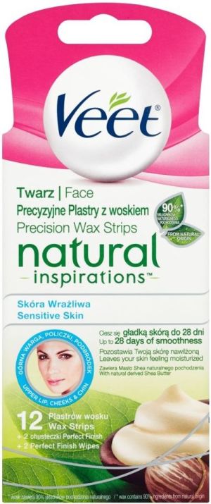 Veet Natural Inspirations Plastry do Depilacji Twarzy z Masłem Shea 12 szt. 1