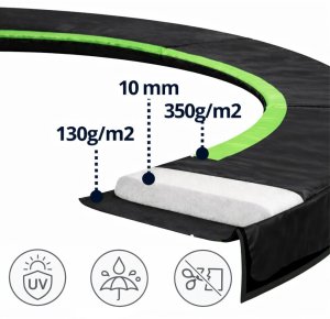 Lean Osłona Sprężyn Do Trampoliny LEAN SPRING PAD Czarna 244-252 CM 8FT 3