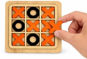 LeanToys Gra Kółko i Krzyżyk Strategiczna Logiczna Plansza Drewniana Klasyczna 2