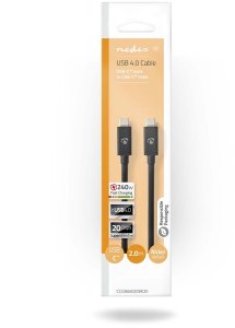 Nedis USB 4.0 Cable – USB-C to USB-C – 2 m – 20 Gbps – 240 W – 8K at 60Hz – Black 3