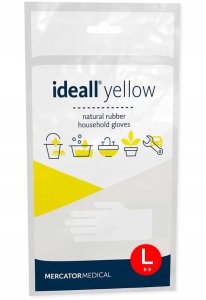 Mercator Medical Rękawice Gospodarcze Lateksowe / Żółte / Rozmiar: 9 - L / Ideall Yellow (5906142925834) 2