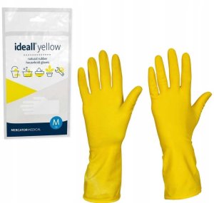 Mercator Medical Rękawice Gospodarcze Lateksowe / Żółte / Rozmiar: 8 - M / Ideall Yellow (5906142926169) 2