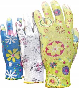 Reis Rękawice ogrodowe / Kolorowe / Rozmiar: 7 - S / RGARDEN-PU_7 - 12 szt. (5906142972821) 2