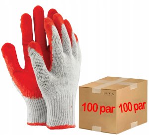 RawPol Rękawice robocze / Czerwone / Rozmiar: 9 - L / OX-UNIWAMP_C - 100 szt. (5906142930470) 2