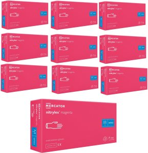 Mercator Medical Rękawice Nitrylowe 100 szt. 8-M Nitrylex Magenta - 10 szt. (5905805856065) 11