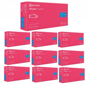Mercator Medical Rękawice Nitrylowe 100 szt. 8-M Nitrylex Magenta - 10 szt. (5905805856065) 6