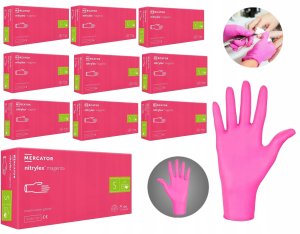 Mercator Medical Nitrylowe 100 szt. 7-S Nitrylex Magenta - 10 szt. 12