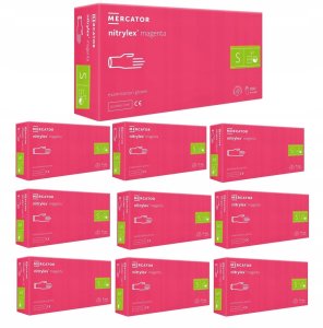 Mercator Medical Nitrylowe 100 szt. 7-S Nitrylex Magenta - 10 szt. 7