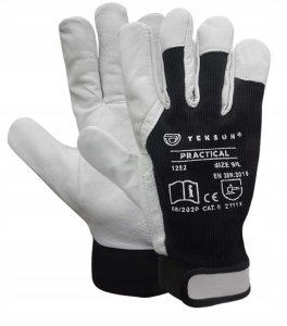 Tekson Rękawice Ochronne Tekson Practical 1252 Skóra Kozia Z Rzepem Roz. 10 - 12 Par 4