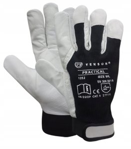 Tekson Rękawice Ochronne Tekson Practical 1252 Skóra Kozia Z Rzepem Roz. 8 - 12 Par 11
