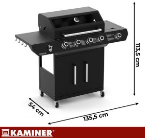 Kaminer Grill gazowy 4+1 17kW Varen Black 5.0 Kaminer 2