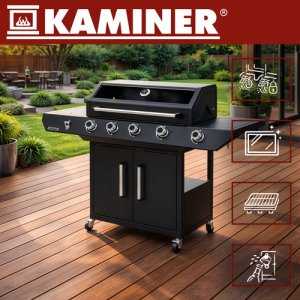Kaminer Grill gazowy 4+1 17kW Varen Black 5.0 Kaminer 3