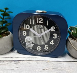 Seiko Budzik Seiko QHE206L 11x10 cm niebieski matowy . 2