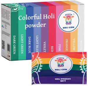 Holi Cow Kolorowy proszek Holi zestaw10x100g Holi Cow 27334 8