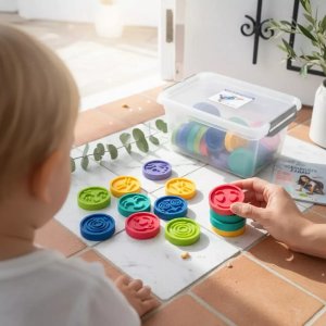 MomsCare Karuzela emocji - zestaw puzzli sensorycznych - emocje - 36 el. 2