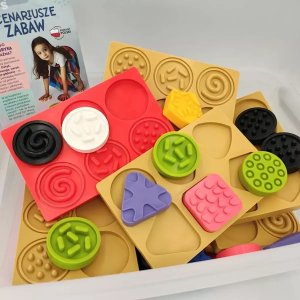 MomsCare Sensoryczna tęcza - zestaw puzzli sensorycznych - dotyk, kształt - 45 el. 1+ 3
