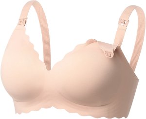 Momcozy YN46 (L) | Bezszwowy Kwiatowy Biustonosz do Karmienia Push-up | Cielisty Floral (FB046-SK100L-B) 2