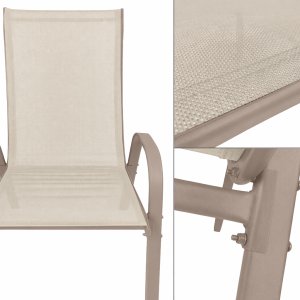 kontrast Zestaw balkonowy BERGAMO 60x60 taupe stół + 2 krzesła ogród taras 5