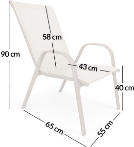 kontrast Zestaw balkonowy BERGAMO 60x60 taupe stół + 2 krzesła ogród taras 6
