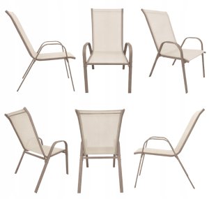 kontrast Zestaw balkonowy BERGAMO 60x60 taupe stół + 2 krzesła ogród taras 7