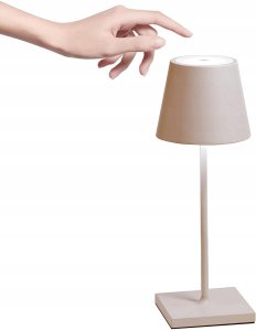 Lampa stołowa Belideco Zafferano Poldina Pro Mini lampa stołowa bezprzewodowa ściemniacz piaskowa 2