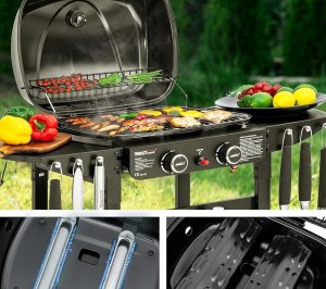 Caradon Royal Gourmet Grill gazowy 2w1 z Griddle 2 palniki 5 kW na kółkach 3