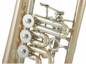 Eastman TRF-56 trąbka flugelhorn Bb skrzydłówka 3 wentyle złoty mosiądz ustnik 3