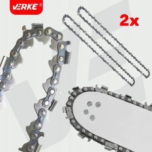 Handy VERKE V90444 Prowadnica Z 2 łańcuchami DO piły pilarki spalinowej 16" 38cm 3/8 1,3mm 56T one size 13