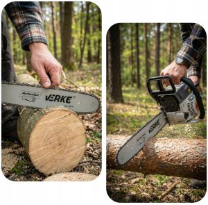 Handy VERKE V90444 Prowadnica Z 2 łańcuchami DO piły pilarki spalinowej 16" 38cm 3/8 1,3mm 56T one size 6