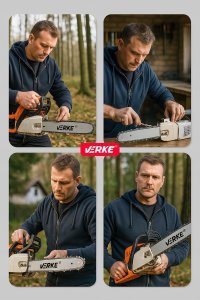 Handy VERKE V90444 Prowadnica Z 2 łańcuchami DO piły pilarki spalinowej 16" 38cm 3/8 1,3mm 56T one size 9