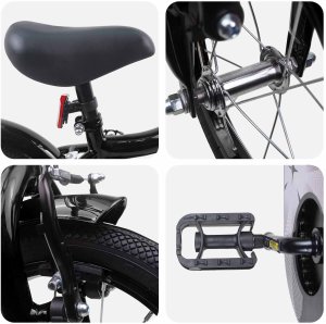 vidaXL vidaXL Rower Dziecięcy 12 Cali dla dzieci w wieku 2-4 lata Czarny 4