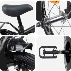 vidaXL vidaXL Rower Dziecięcy 12 Cali dla dzieci w wieku 2-4 lata Czarny 4