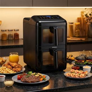 Frytkownica beztłuszczowa Berdsen Frytkownica beztłuszczowa dwukomorowa pionowa 11.6 l Air fryer frytownica Berdsen 3000W BD-663 8