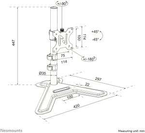 Neomounts Stojak biurkowy na monitor 10" - 32" (DS45-600BL1) 12