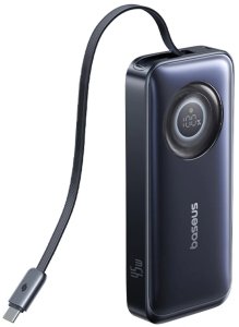 Powerbank Baseus BASEUS Powerbank EnerCore CR11 10000mAh 45W USB-C Wyświetlacz Kabel Czarny 4