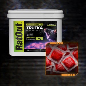 NO PEST Trutka Trucizna Środek Gryzoniobójczy na Szczury Myszy Gryzonie Fluorescencyjna Pasta Czerwona Brodifakum Święcąca UV 3kg 4