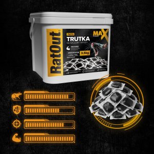 NO PEST Trutka Trucizna Środek Gryzoniobójczy na Szczury Myszy Gryzonie Brodifakum Pasta Czarna Max Power 3,5kg 3
