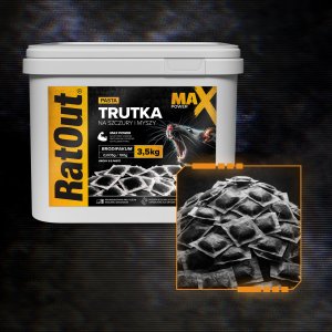 NO PEST Trutka Trucizna Środek Gryzoniobójczy na Szczury Myszy Gryzonie Brodifakum Pasta Czarna Max Power 3,5kg 4