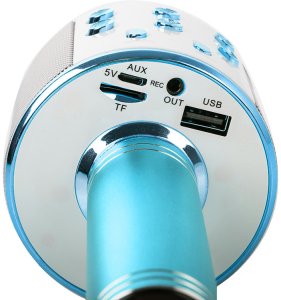 Mikrofon Verk Mikrofon bezprzewodowy bluetooth głośnik karaoke modulator głosu okrągły 4