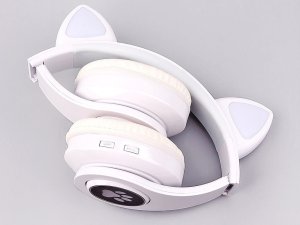 Słuchawki Verk Słuchawki bezprzewodowe bluetooth radio fm mp3 kocie uszy podświetlenie led 2