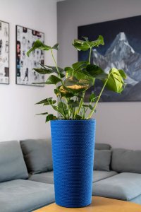Adoni Doniczka bawełniana niebieska z wkładem 32x57 cm – ręcznie robiona (adoni-ba-blu-57) 3