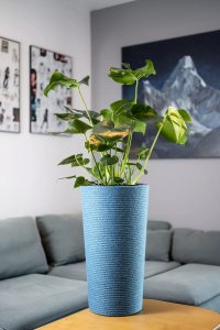 Adoni Doniczka jutowa niebieska z wkładem 32x57 cm - ręcznie robiona (adoni-blu-57) 3