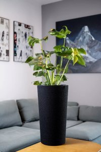Adoni Doniczka bawełniana czarna z wkładem 32x57 cm – ręcznie robiona (adoni-ba-blk-57) 3