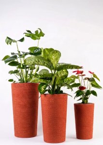 Adoni Doniczka jutowa czerwona z wkładem 32x57 cm - ręcznie robiona (adoni-red-57) 7