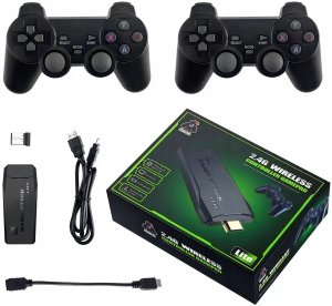 Pako Konsola Do Gier Retro TV Hal Star 2 Pady Bezprzewodowe HDMI 64GB 20000 Gier 4